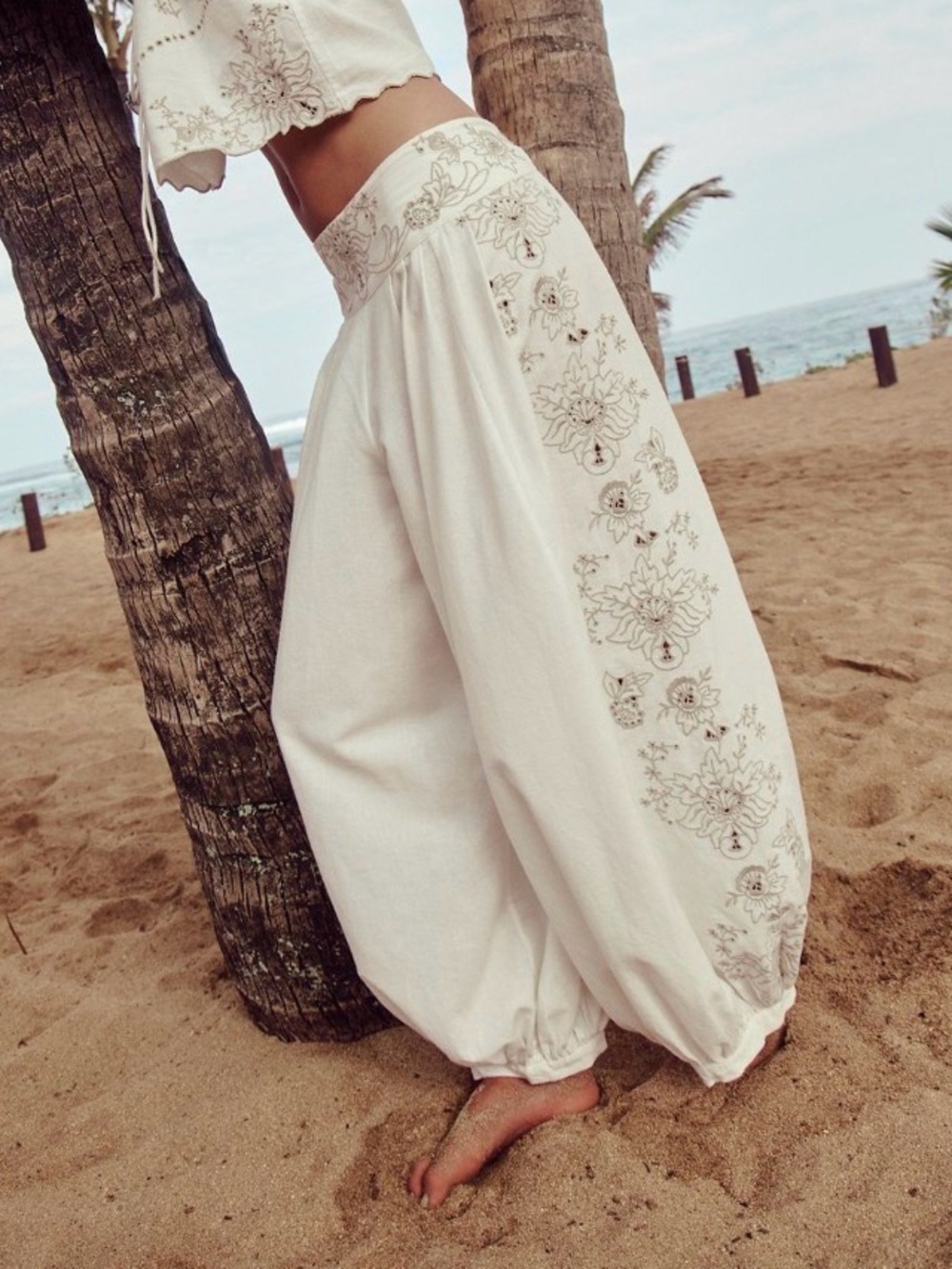 Free people Norte embroidered pants